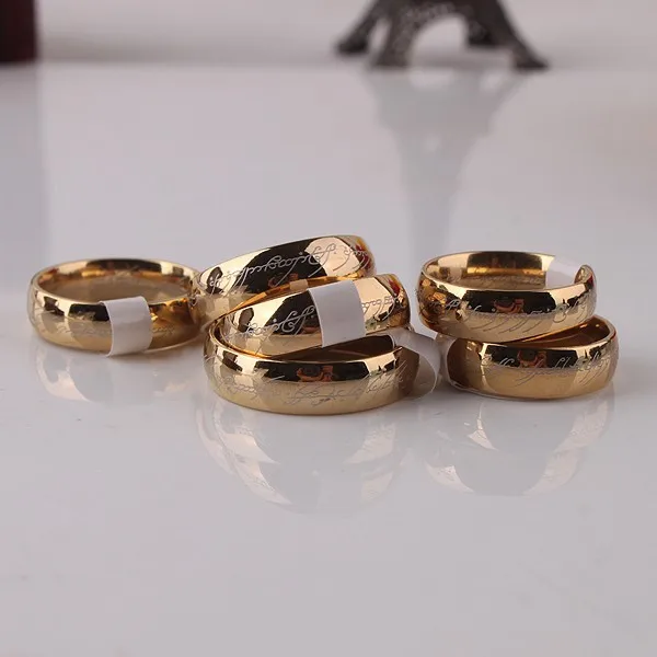 Кольца золотого цвета с цепочкой из бисера мужские и женские ювелирные изделия