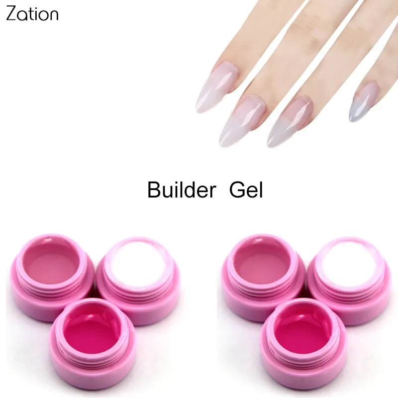 Zation розовый белый прозрачный 3 цвета скульптурный УФ гель Гель лак удлиннение