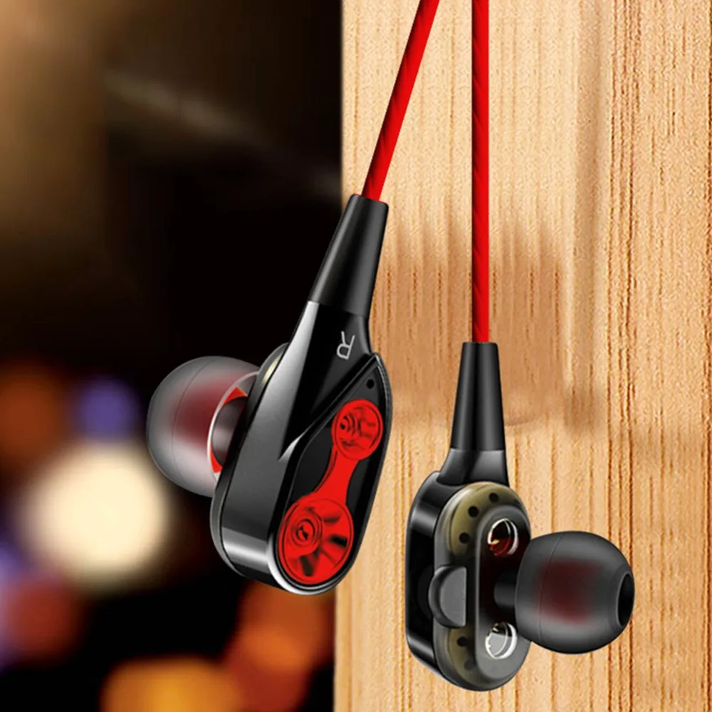 Двойной привод в ухо наушники бас сабвуфер для телефона MP3 DJ спортивные