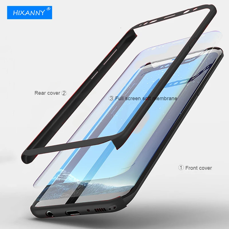 Полная защита тела чехол для samsung galaxy S8 матовый ПК жесткий Роскошь пластика
