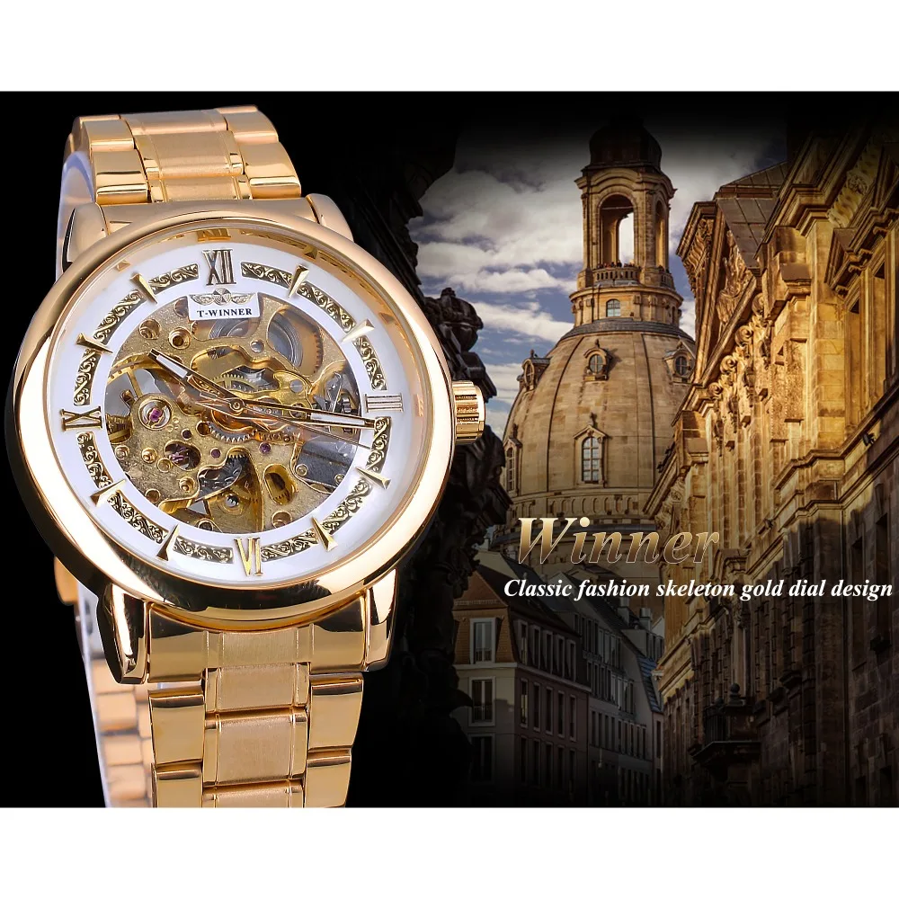 Часы наручные Winner Мужские механические брендовые люксовые светящиеся деловые