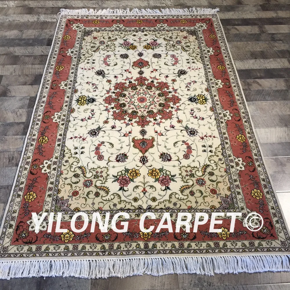 Yilong 4 'x 6' ручная работа красный цвет цветочные персидские шерстяные и