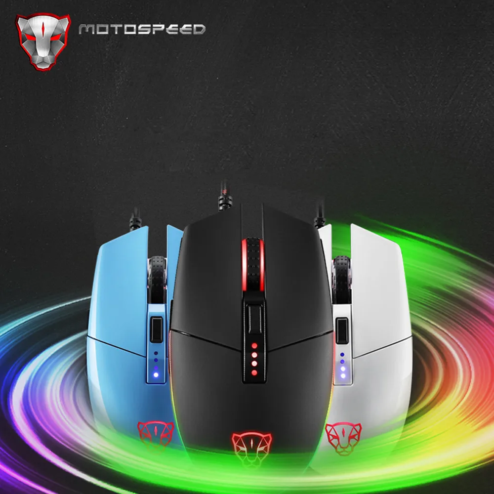 MOTOSPEED крутая игровая мышь Motospeed V50 4000 точек/дюйм 6 кнопок дышащая светодиодная