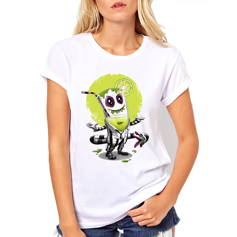 Женские Летние удобные топы Повседневная футболка с принтом жука и коротким