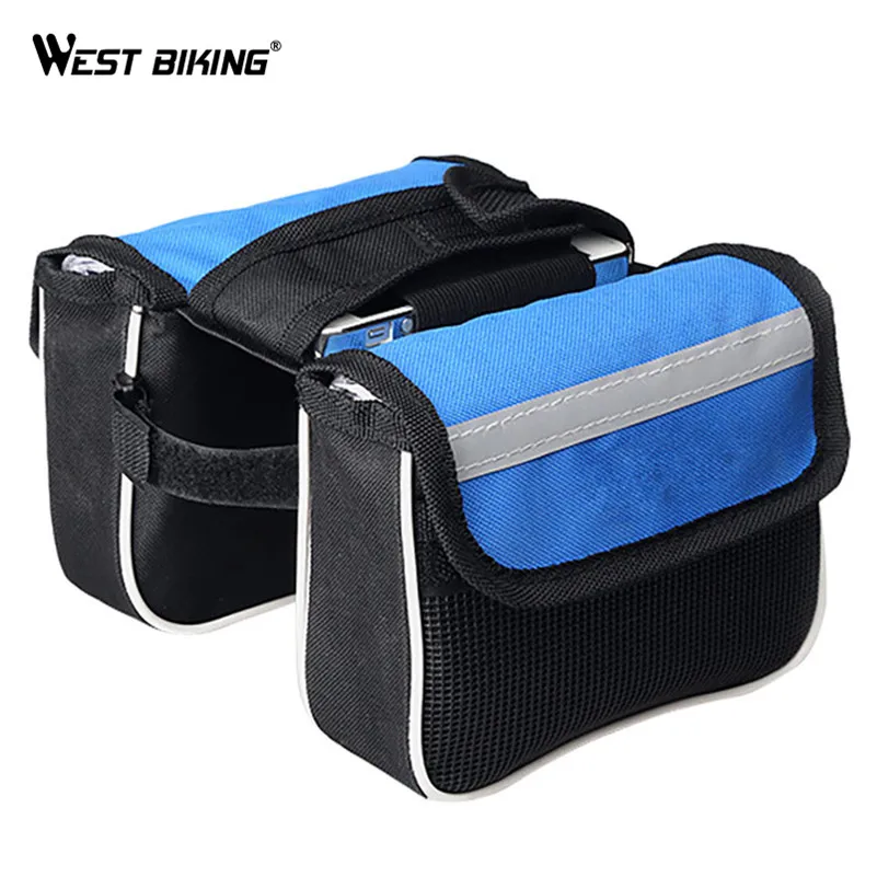 Передняя велосипедная Рама для горного велосипеда двойная сумка с телефоном