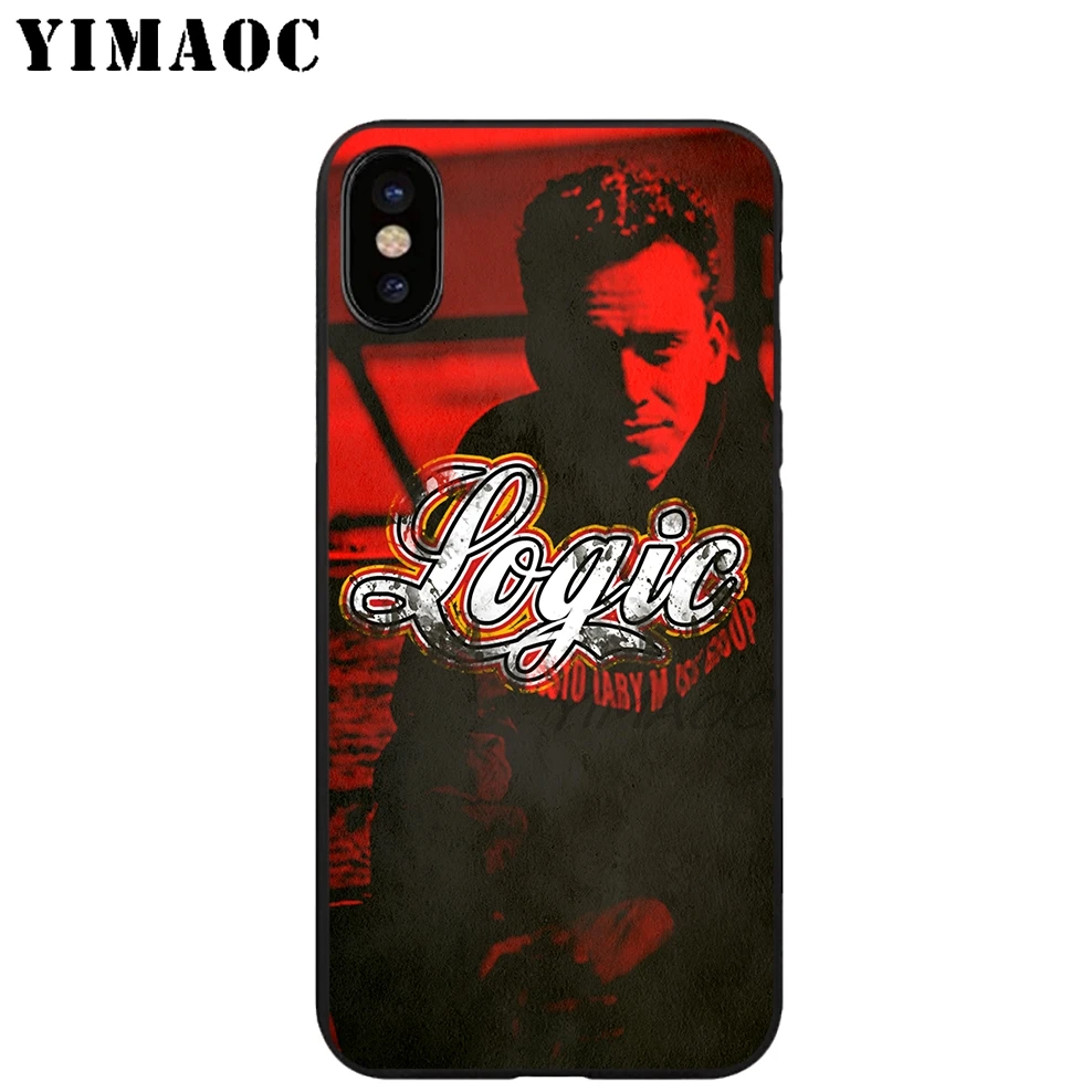 YIMAOC Logic Rapper Soft TPU Black Silicone Case for iPhone X or 10 8 7 6 6S Plus 5 5S SE Xr Xs Max |