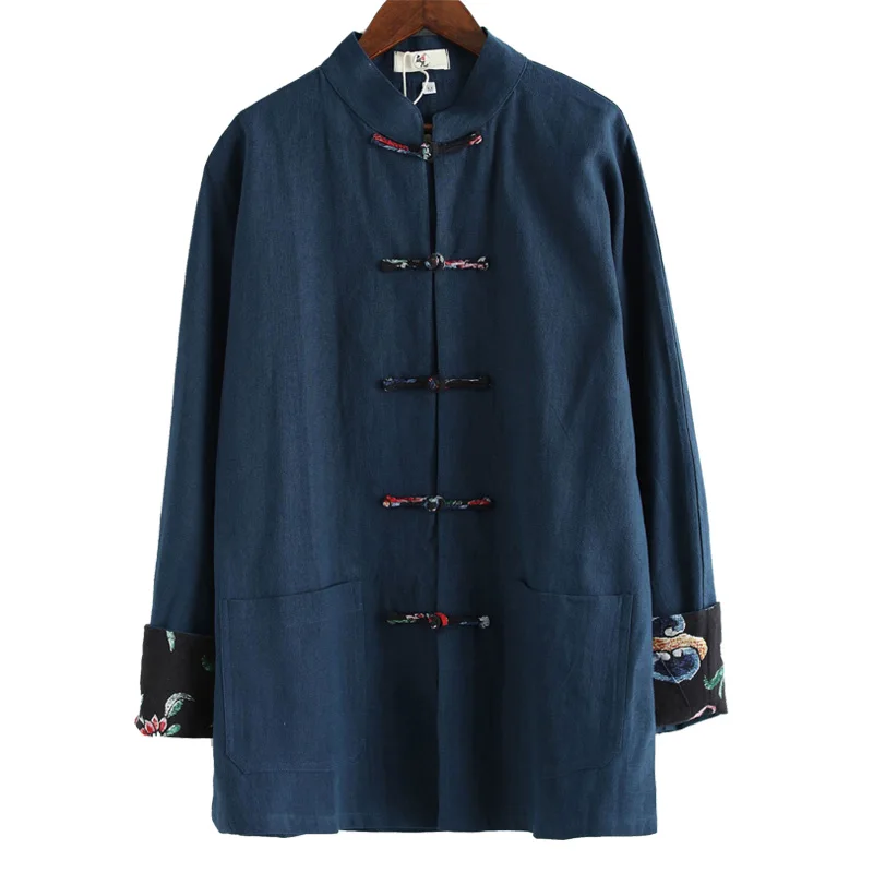 Женская одежда в стиле пэчворк LZJN топы и блузки с длинным рукавом льняной костюм