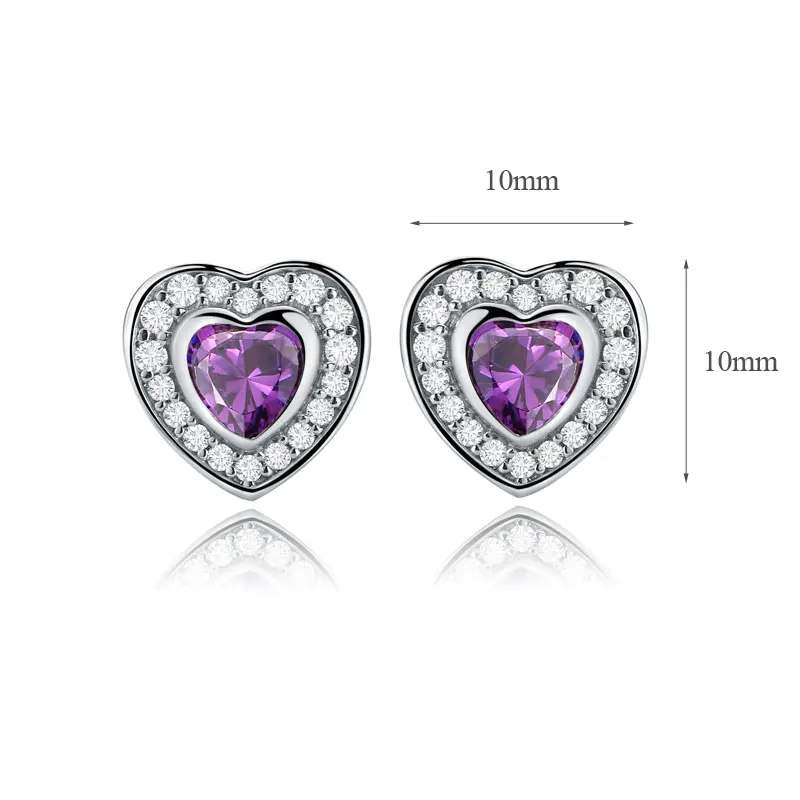 Женские серебряные серьги гвоздики в виде сердца|stud earrings|earrings forearrings for women |