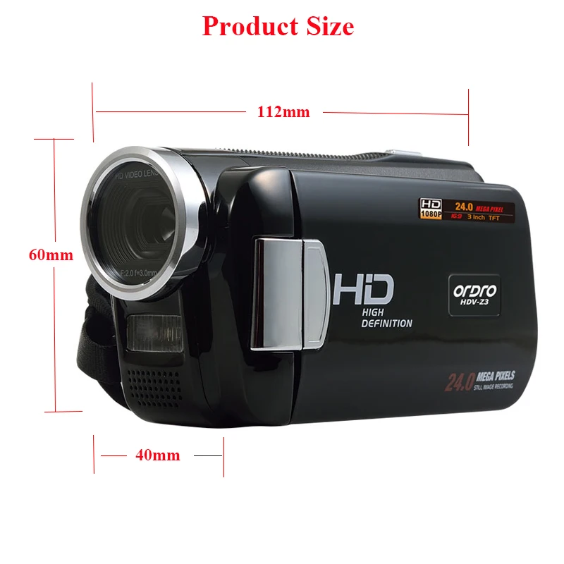 Ordro HDV Z3 профессиональная цифровая камера 3 0 дюймов экран 16X цифровой зум