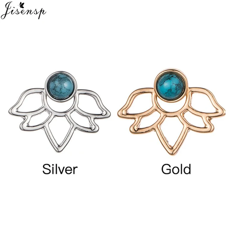 Jisensp модные серьги из натуральных круглых камней милые женские ювелирные изделия