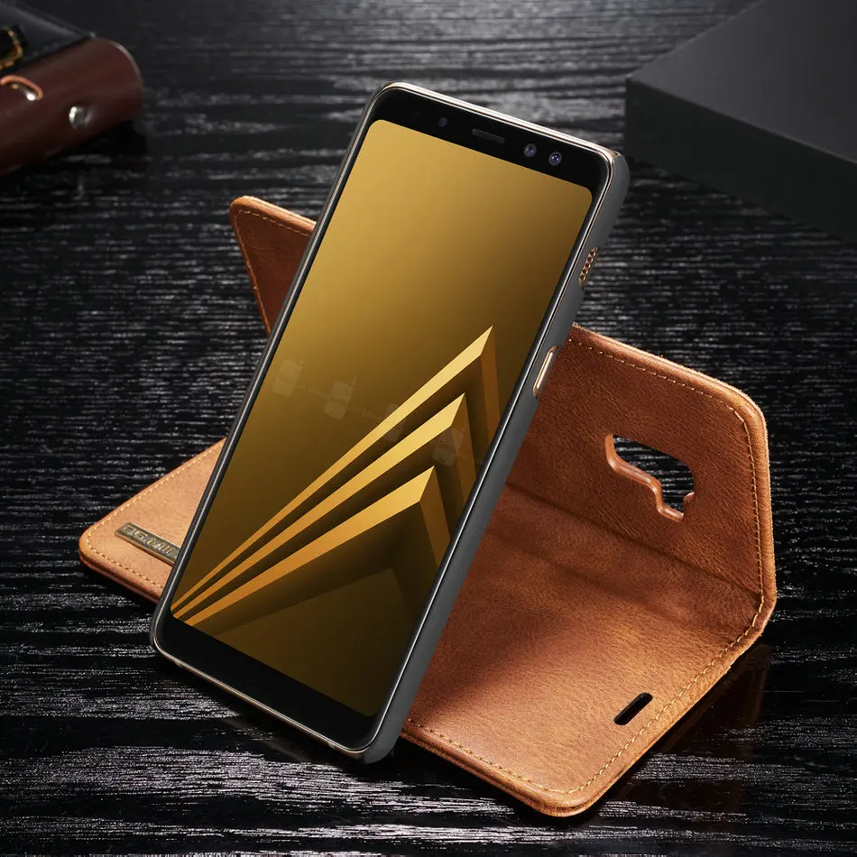 DG. MING Роскошный кожаный чехол 2 в 1 для samsung Galaxy A8, Магнитный съемный держатель для карт, кошелек, чехол для A8 Plus чехол
