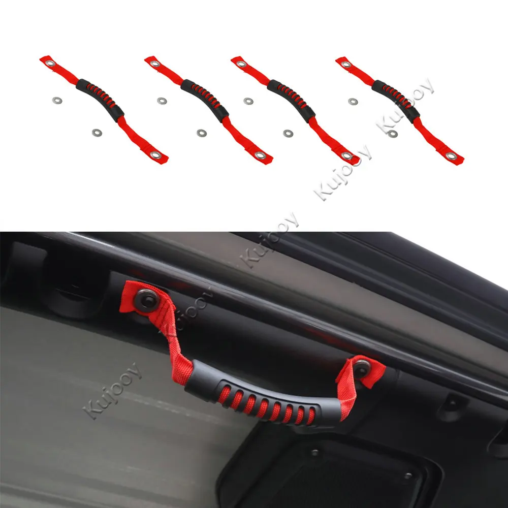 

Black /Red Car Interior 2 Doors/4 Doors Roof Handles Grab Bar Decor For Jeep Wrangler JL 2018+ Car Styling Accessories