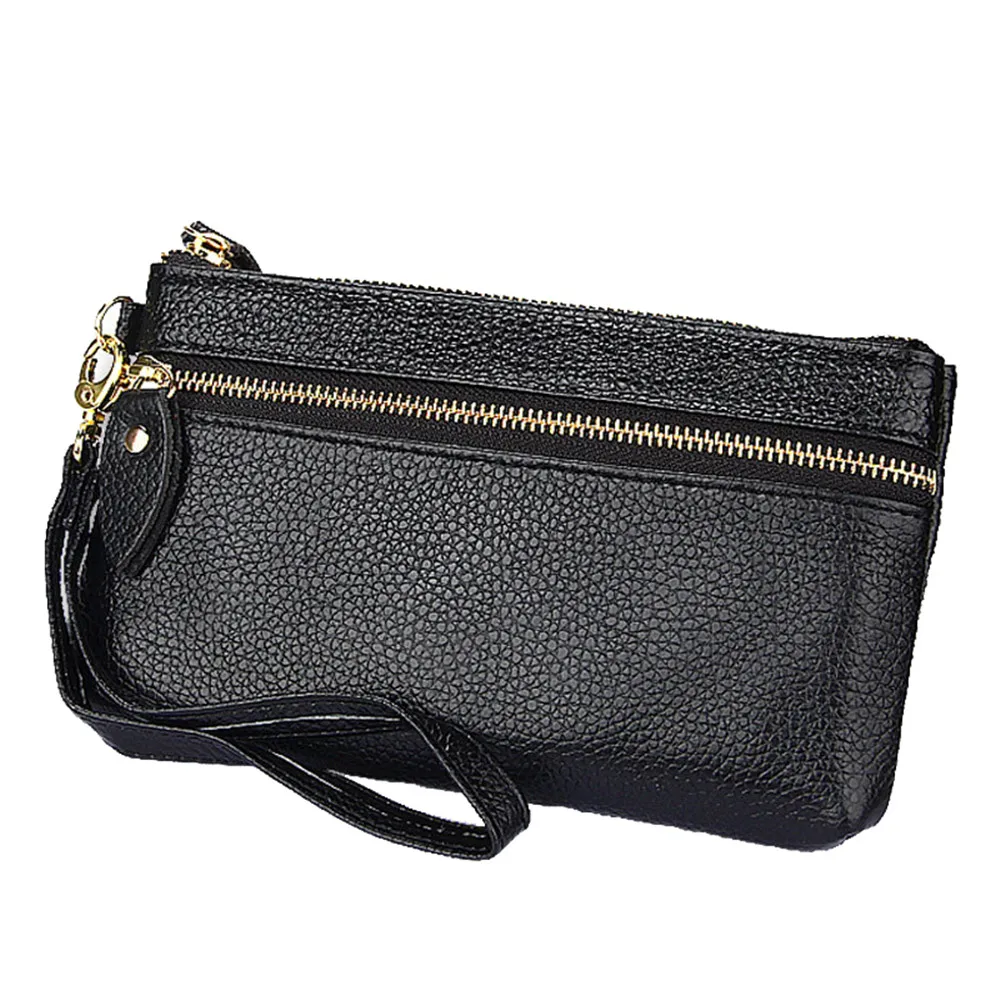 Женский кошелек из натуральной бычьей кожи Длинный на молнии модный брендовый