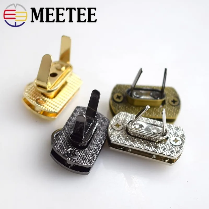 Meetee 25x17mm Handbag Bag Locks Buckle Fashion Twist Turn Lock Snaps For DIY Replacement Bags Purse Clasp Closure KY809 | Дом и сад