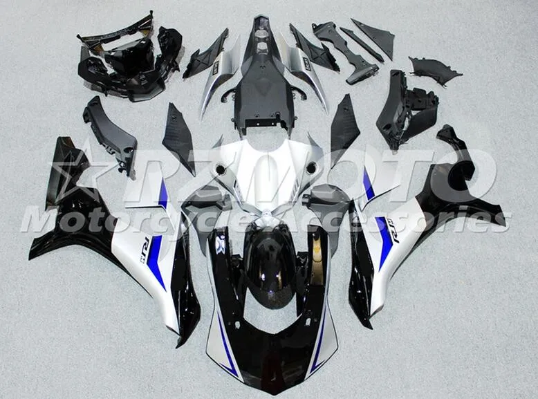 

4Gifts New ABS Injection molding Full Fairings Kit Fit for YAMAHA YZF-R1 2015 2016 2017 15 16 17 Custom Fairings silver black