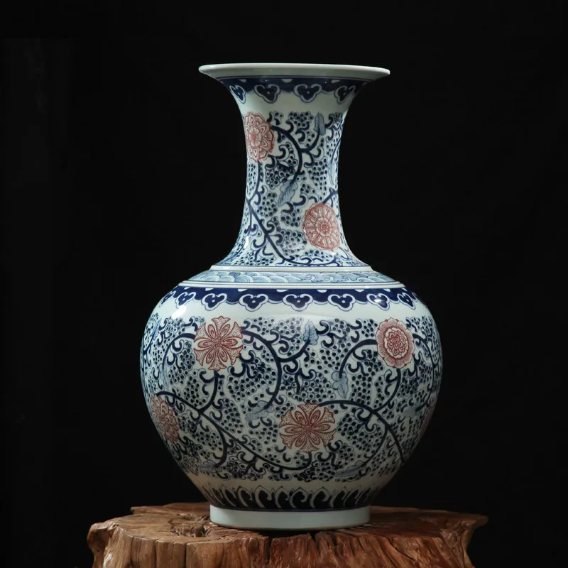 Традиционные китайские антикварные сине-белые фарфоровые цветочные вазы Декор