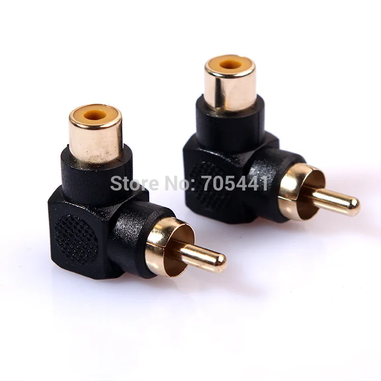 3 шт./лот 90 градусов RCA штекер к гнезду M/F Аудио AV разъем адаптера|Компьютерные