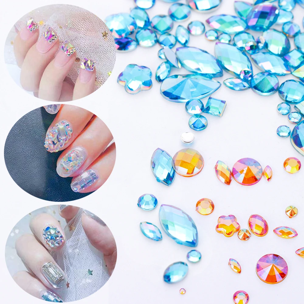 300 шт. смешанные Стразы для дизайна ногтей акриловые камни украшения драгоценных