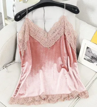 ALPHALMODA кружевной сексуальный бархатный топ с v-образным вырезом зимний женский однотонный сексуальный топ - Цвет: Оранжевый