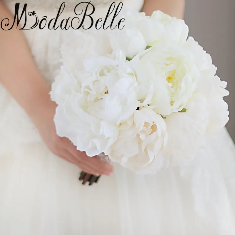 Букет невесты с пионами белые Искусственные цветы букет свадебные букеты брошь