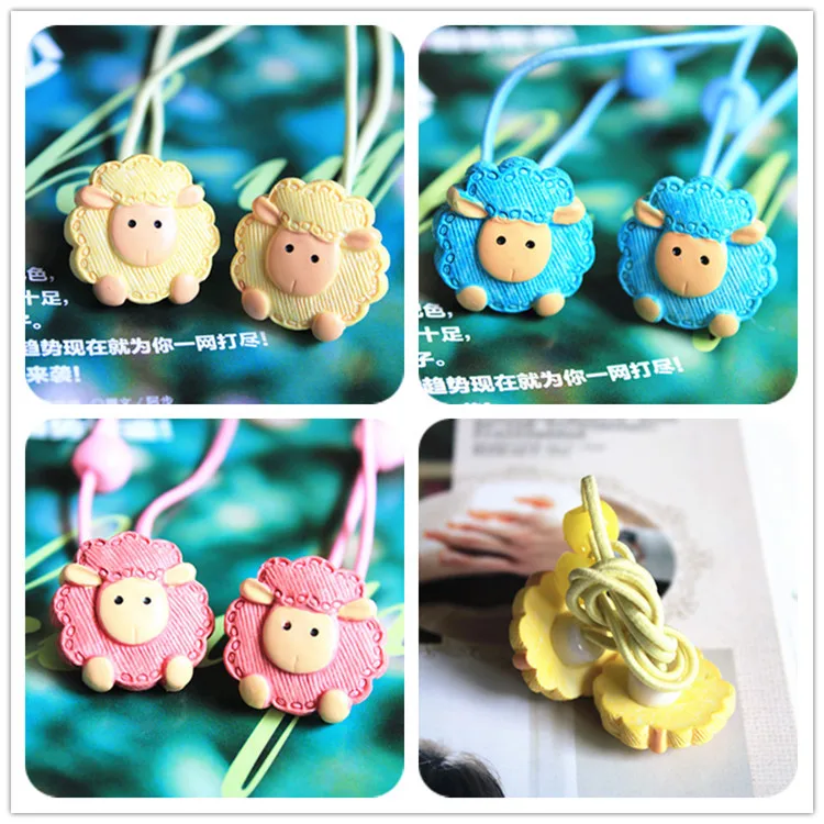 Эластичная резинка для волос девочек с милым рисунком из мультфильма овчина