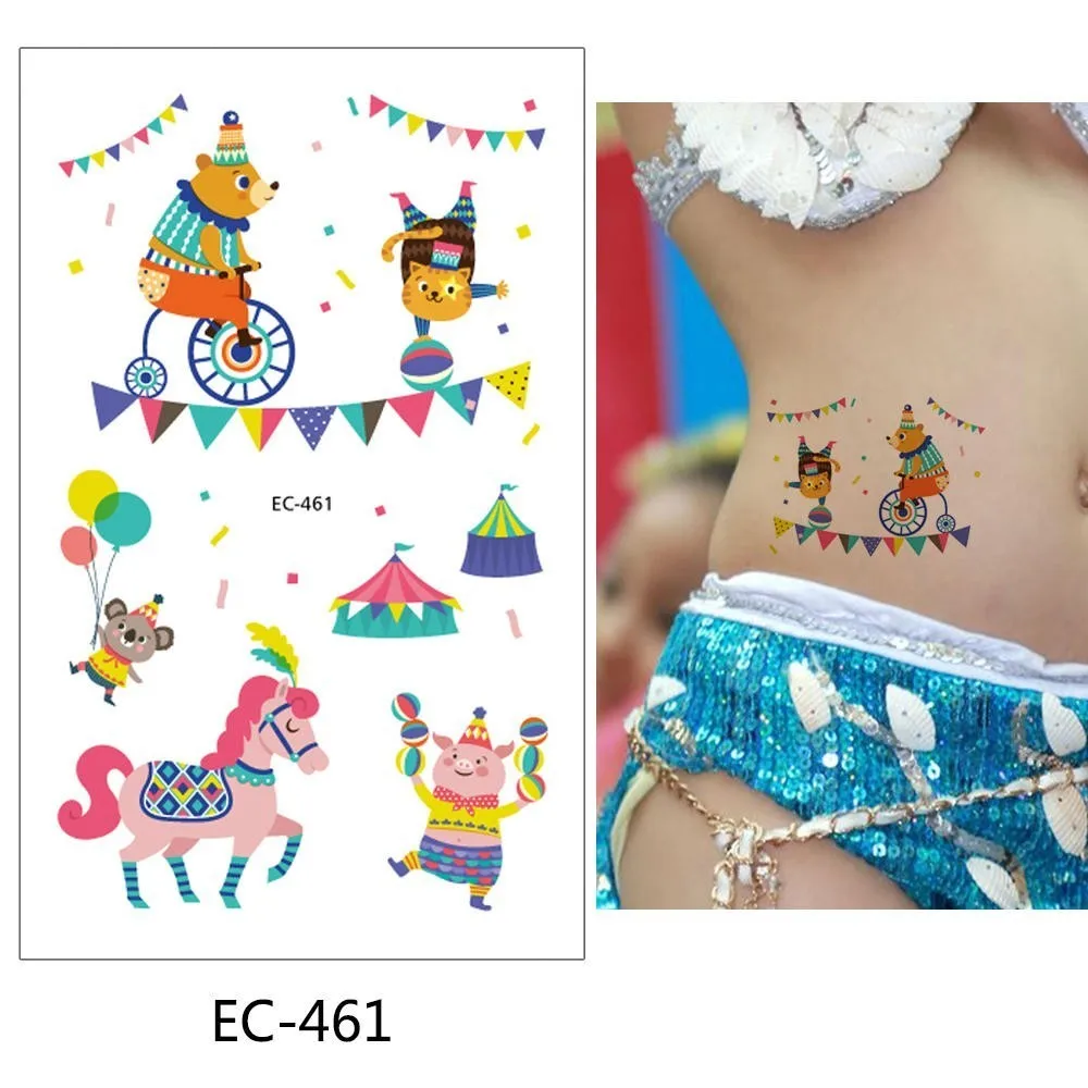 EC-461 Glaryyears 1 лист Цирк серии временные татуировки наклейки Горячие Поддельные тату флеш-тату водонепроницаемые маленькие тела Искусство для детей EC - Цвет: EC-461