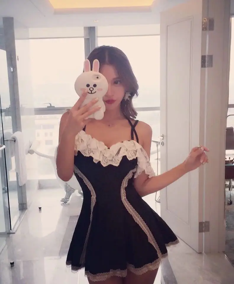 Женский слитный купальник кружевная юбка нагрудная коса повязка на живот