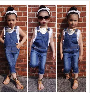 Новый комплект одежды для маленьких девочек белый топ без рукавов футболка с