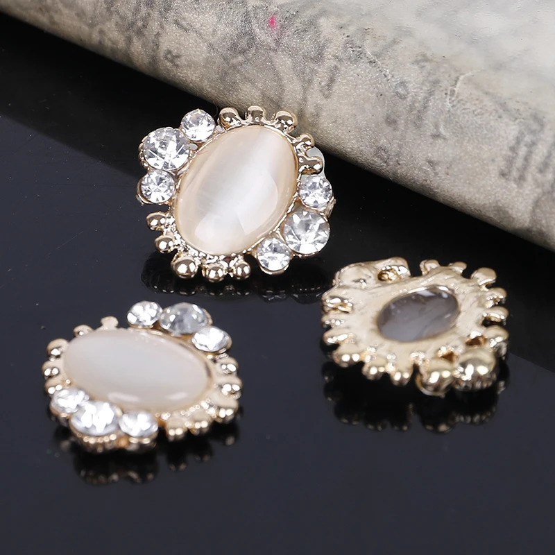 

2016New 100Pcs 20mm Oval Cat's Eye Stone Flatback Rhinestone Button for Clothing DIY Accessories HZ230