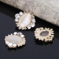 2016new 100pcs 20mm oval cats eye stone flatback rhinestone button for clothing diy accessories hz230