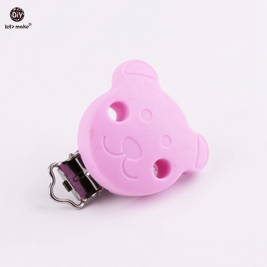 Let's make Candy Blue силиконовые зажимы с мишкой из мультфильма, BPA бесплатно, сделай сам, пустышка с зажимом, цепочки для кормления детей, аксессуары для фиксации