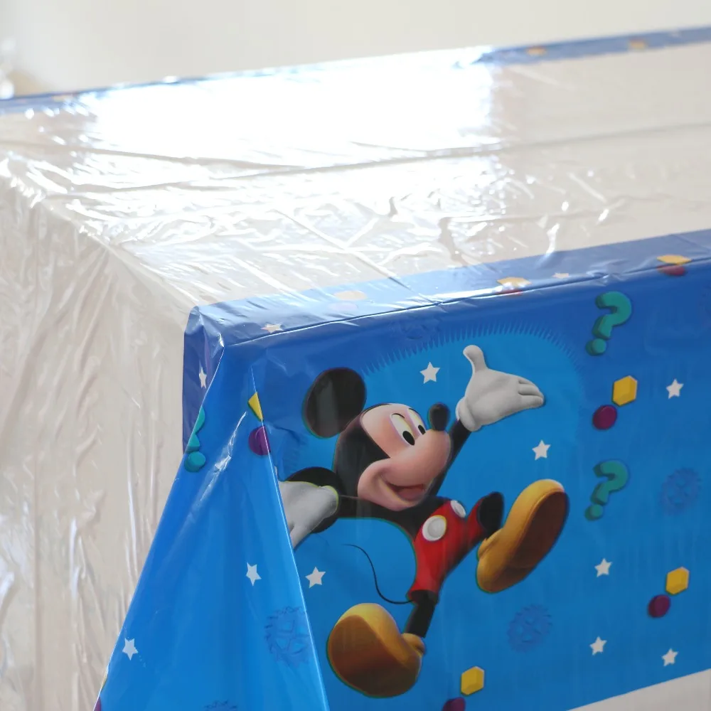 10pcs happy mickey cartoon map kids boys birthday disposable decoration tablecover party tablecloth supplies 108*180cm | Дом и сад