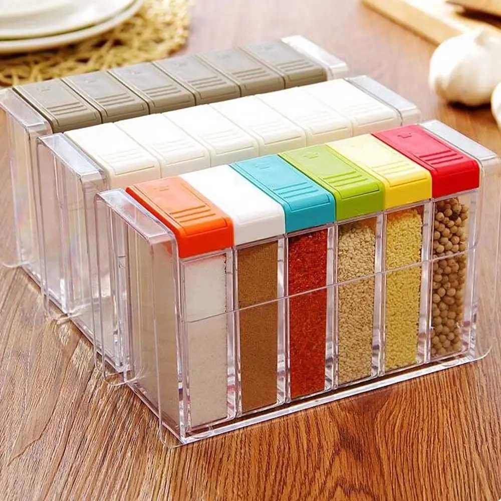 6 шт./компл. стойка для хранения специй банки прозрачный Кухня аксессуары приправ