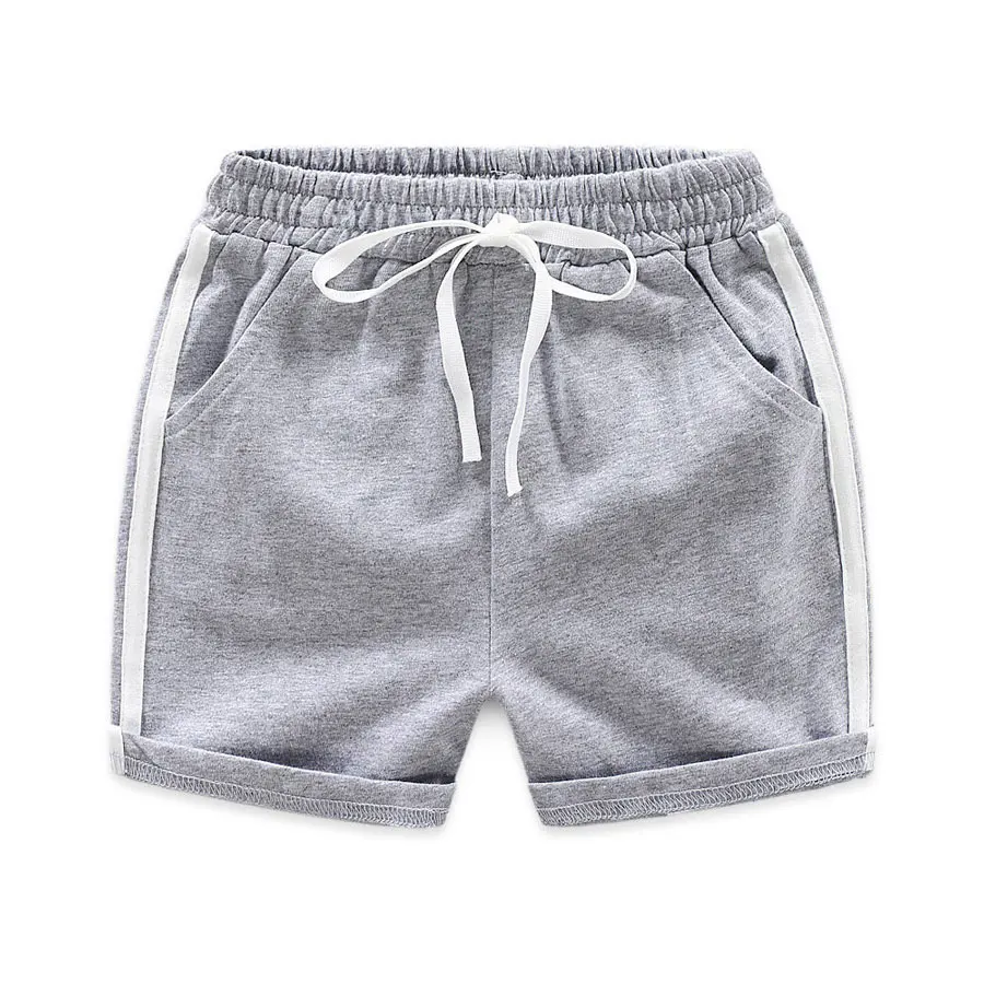 Серый Детские летние короткие штаны, брюки детские хлопковые повседневные спортивные штаны для маленьких мальчиков, свободные шорты для детей от 2 до 8 лет - Цвет: Серый