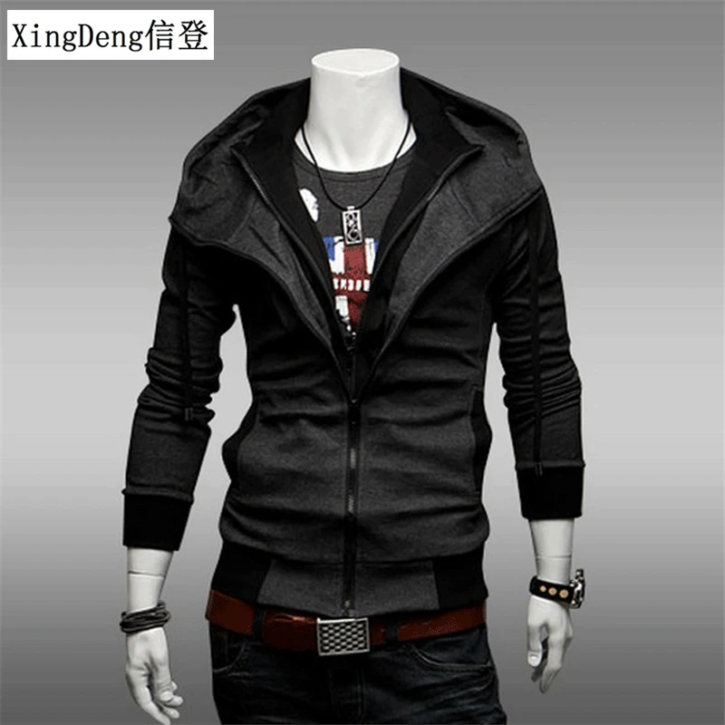 

XingDeng 2018 New brand fashion Hoodie Streetwear red Black gray Hooded Hoody Mens Hoodies top Sweatshirts Size M-4XL