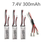 3 шт., литиевая батарея 7,4 в 300 мАч с 1 на 3 конверсионными линиями для WLToys F959 XK DHC-2 A600 A700 A800 A430, запасные части