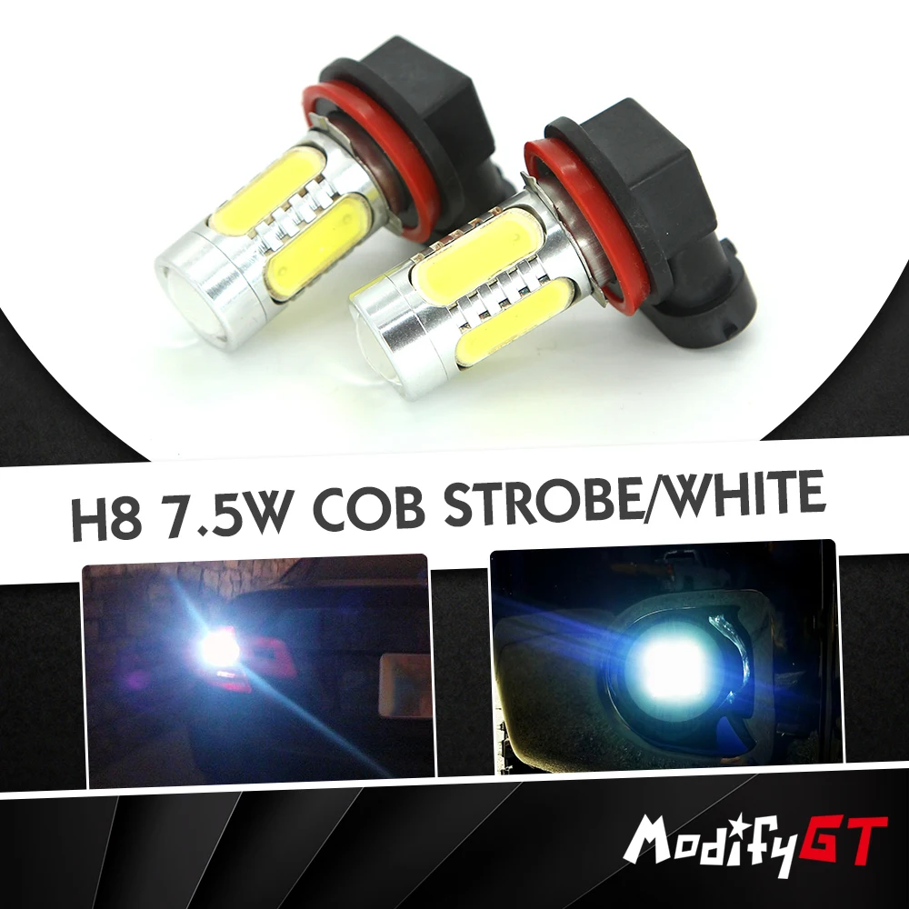 Modifygt 2 шт. светодиодный COB H8 H11 стробоскоп H4 H7 9006 9005 HB4 HB3 H10 автомобильные аксессуары