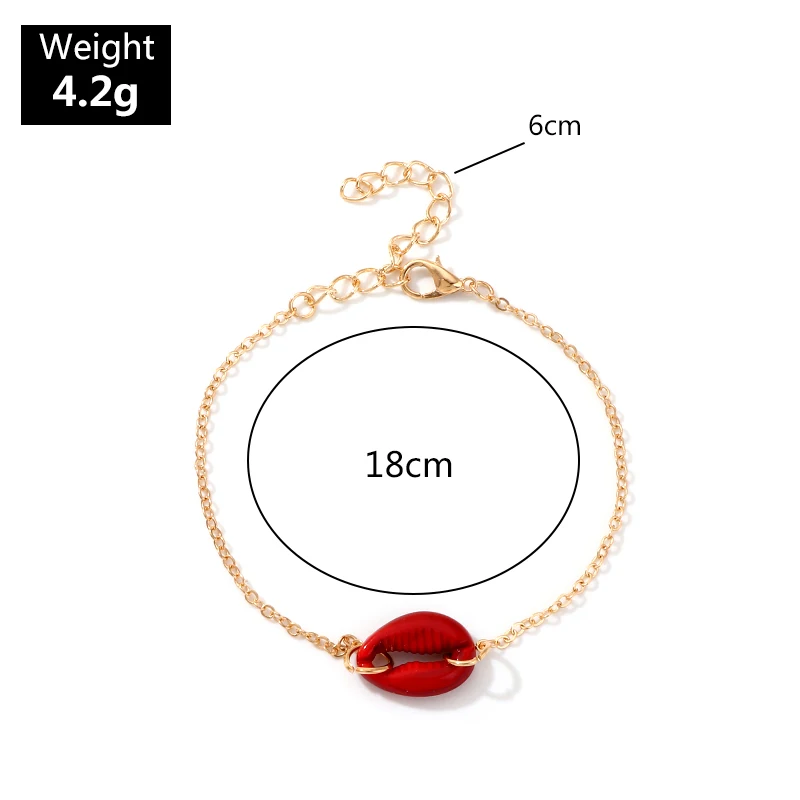 Очаровательный красный браслет в виде ракушки металлические золотые браслеты