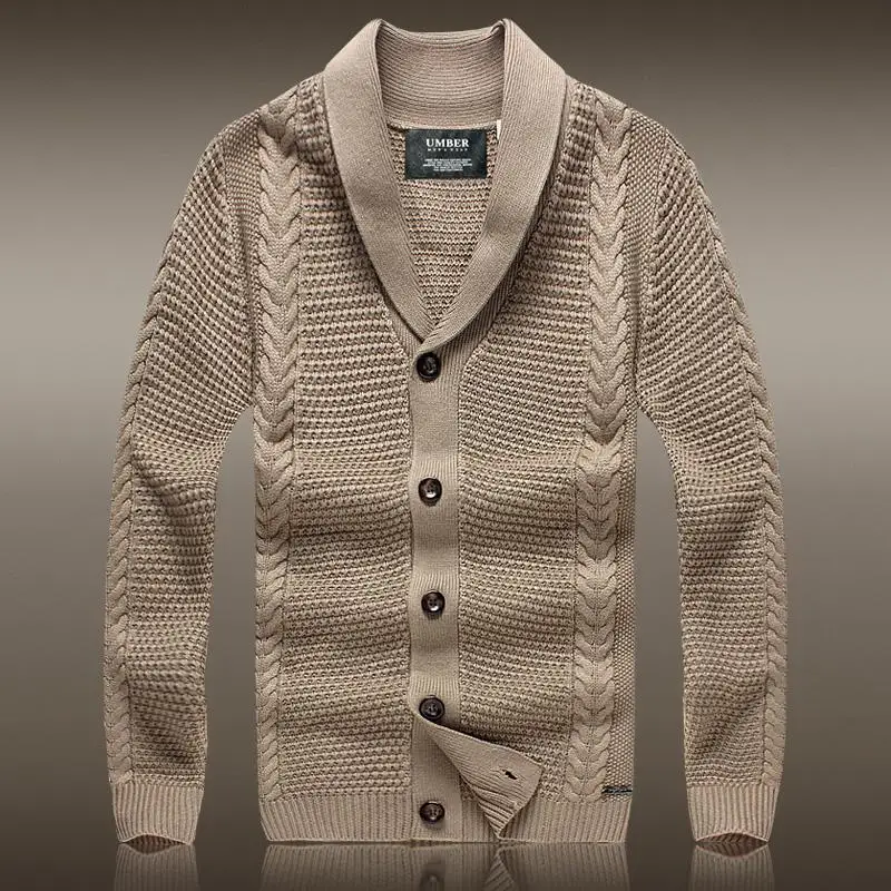 Мужской шерстяной нейлоновый пуловер плотный свитер витой цветочный кардиган