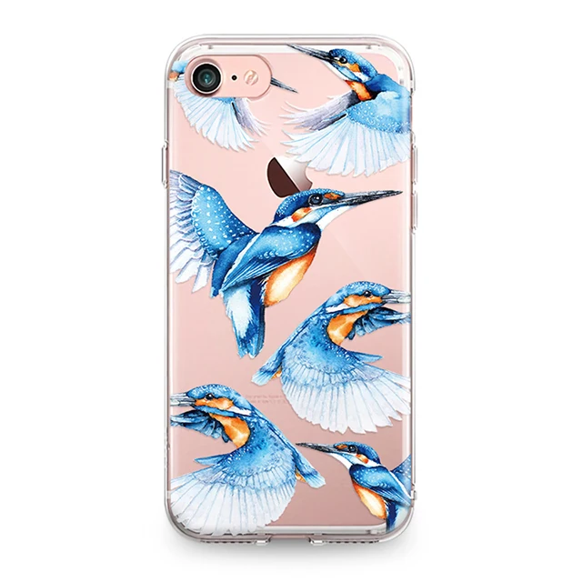 Красивый чехол для телефона из ТПУ с рисунком попугая птица Колибри Iphone 4 4S 5 5S SE 5C 6