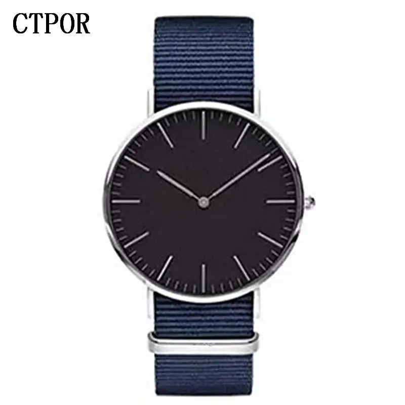 CTPOR Топ мужские часы модные трендовые мужские наручные часы ремешок нейлон Красный Синий Черный Мужские часы Роскошные без логотипа дизайн женские часы бренд