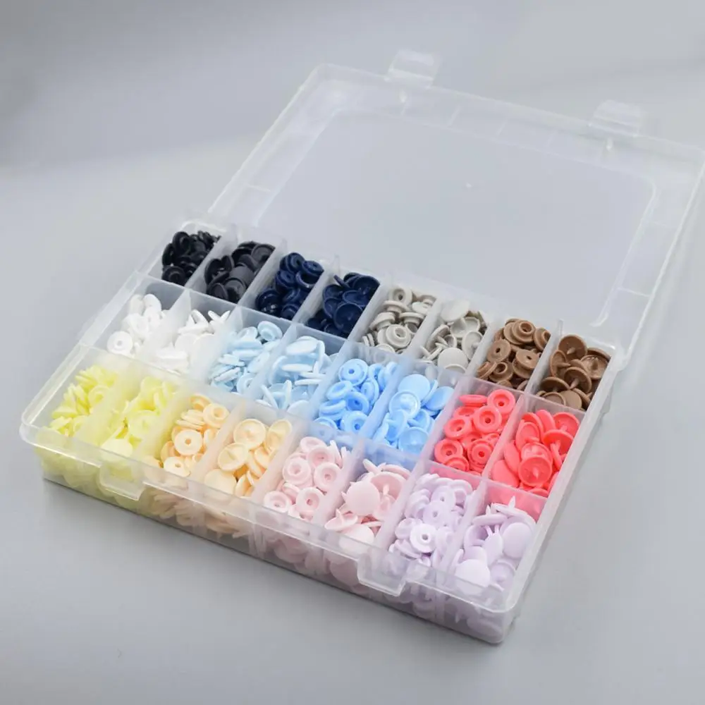 240setin storage box Набор пластиковых кнопок 240 наборов T5 12 мм 12 цветов KAM матовая одежда Размер 20 круглый цвет Макарон Новинка - Цвет: 240setin storage box