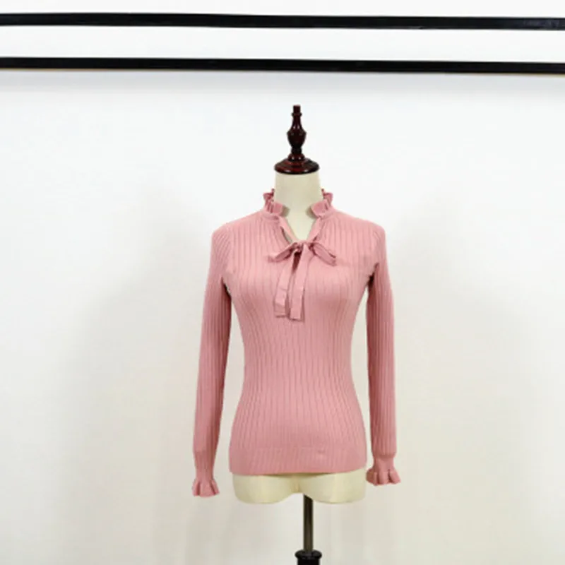 Новинка 2020 осенний корейский темпераментный тонкий вязаный свитер с О-образным