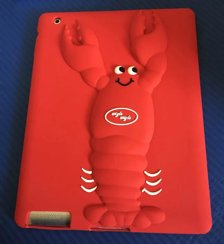 Case For iPad 2 ipad 3 4 3D lobster Cartoon Cute Silicone Soft Back Cover case Tablet protective shell | Компьютеры и офис