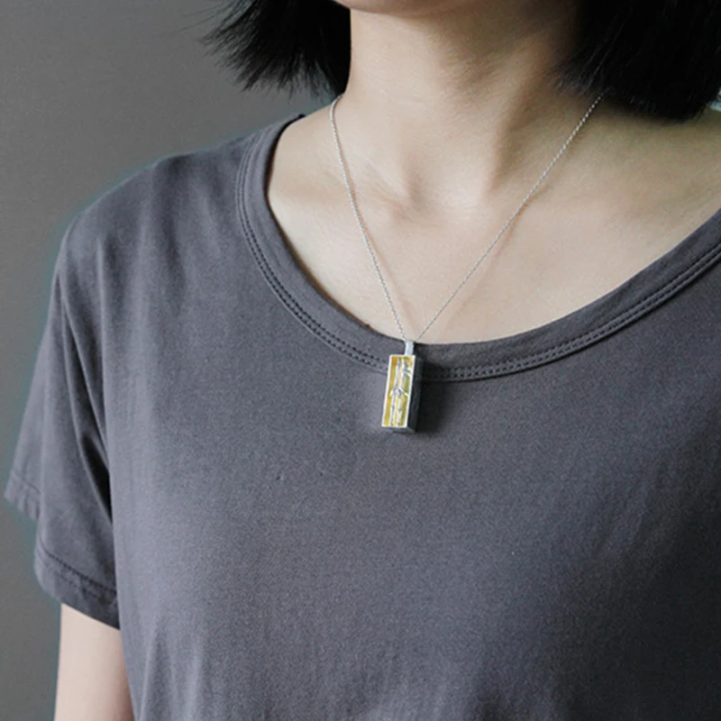 Lotus Fun Real 925 Sterling Silver Handmade Fine Jewelry Sense of Spring Bamboo Pendant without Necklace for Women | Украшения и