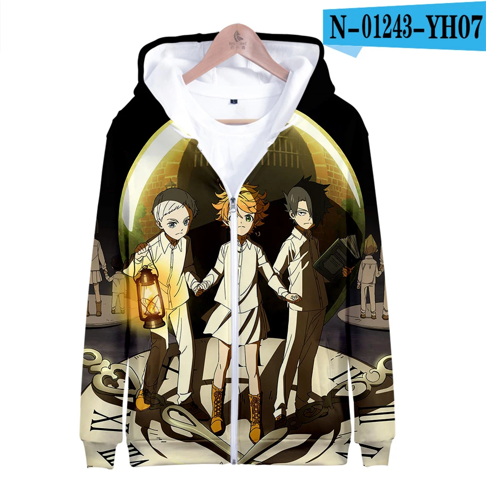 N01243 Frdun/толстовка на молнии с 3D-принтом «tomee The Promised Neverland»; толстовки с капюшоном; Повседневная модная одежда на молнии; 2XS-4XL - Цвет: N01243
