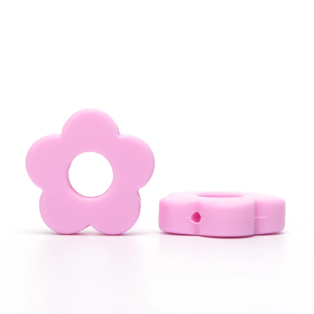 Pink 5 шт цветок перле Силиконовые Бусины DIY ребенок уход прорезывание зубов ожерелье бусы пищевого качества прорезывание зубов игрушки детские товары Mordedor подарок - Цвет: Pink