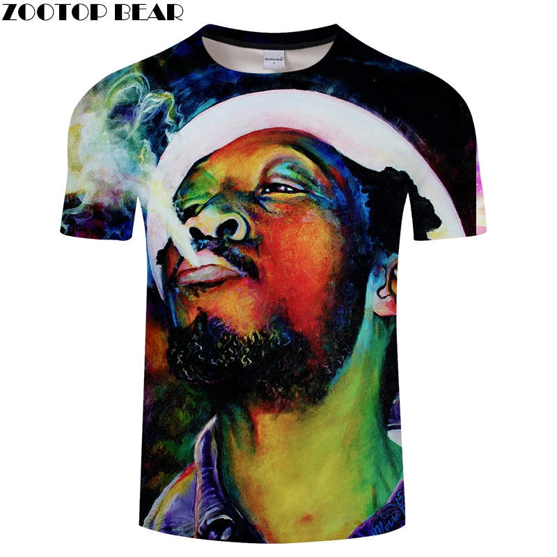 Мужские и женские 3D футболки с принтом головы летние короткими рукавами круглым
