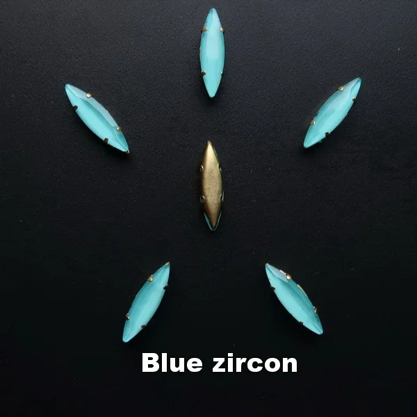 A5 Blue zircon Золотой Коготь 50 шт/п 4*15 мм желе конфеты AB стекло кристалл Наветт Маркиза Форма пришить стразы кристаллы одежды diy - Цвет: A5 Blue zircon