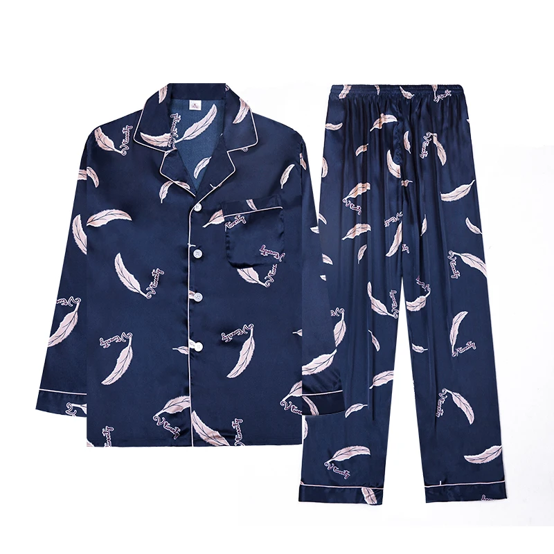 2019 New Summer Faux Silk Pajama Sets Men Satin Short Sleeve pajamas Man Night Sleepwear Set Loose Paisley Pyjamas For Male | Мужская